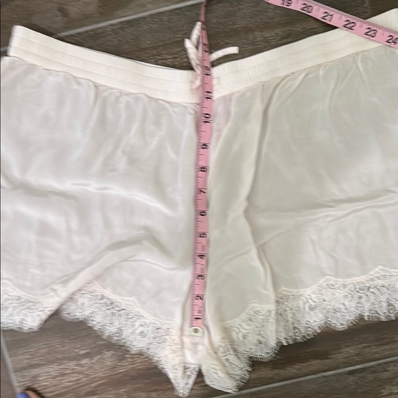 Cream Lace Trim Pajama Shorts with Drawstring - Picture 6 of 7